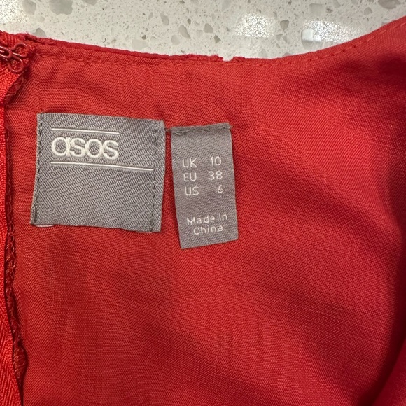 ASOS Red Embroidered Dress - Picture 5 of 5